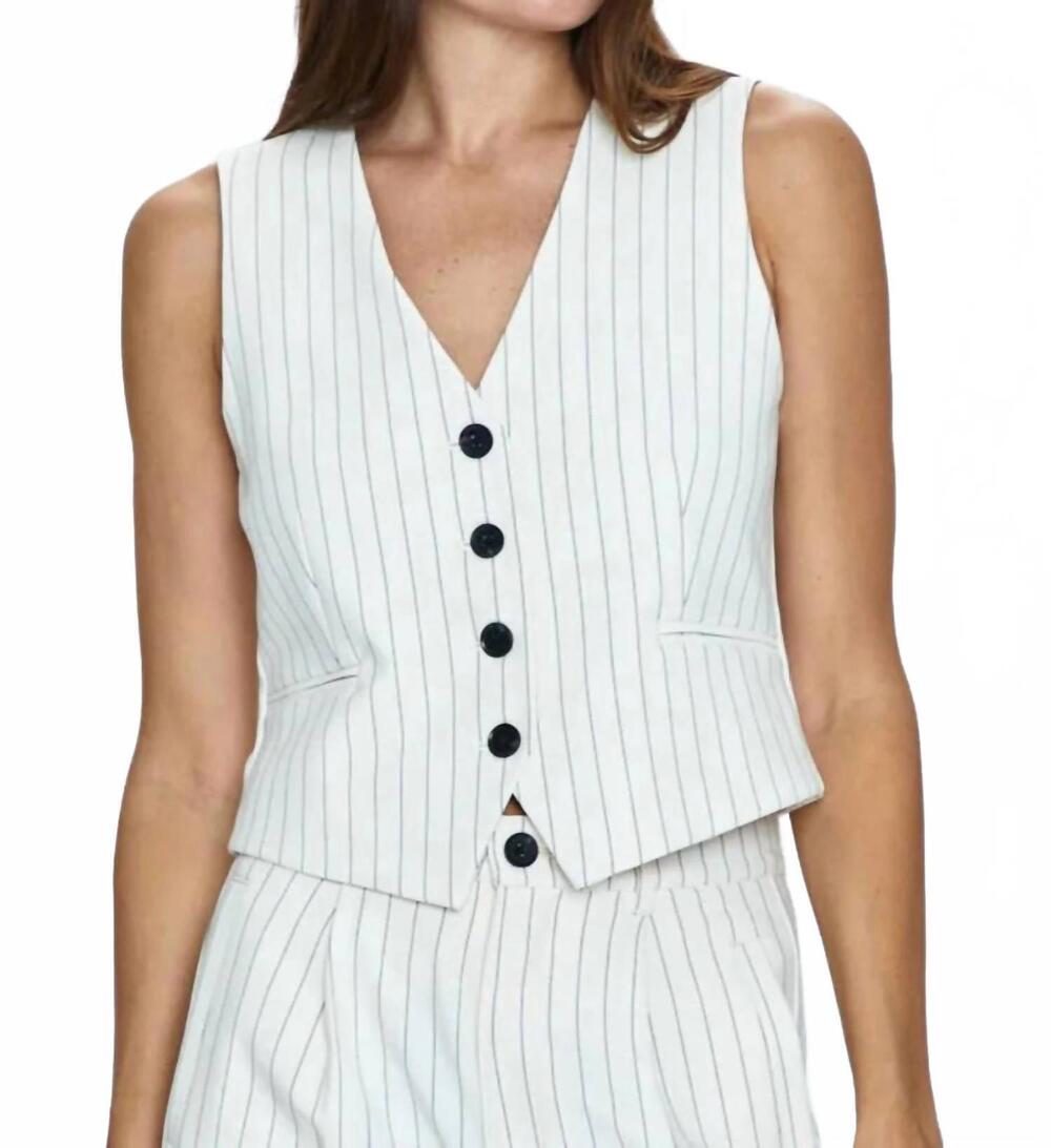 NEW PISTOLA vero pinstripe vest in white